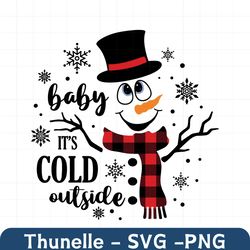 baby it's cold outside svg | christmas svg | winter svg | buffalo plaid snowman svg | snowman svg cut files | png dxf