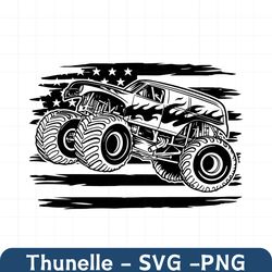 monster truck with usa flag svg, monster truck clipart, off road svg, extreme vehicle, monster truck svg,