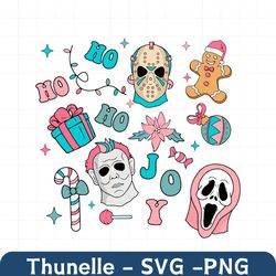 ho ho ho horror characters christmas svg