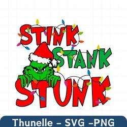 stink stank stunk grinch xmas lights svg
