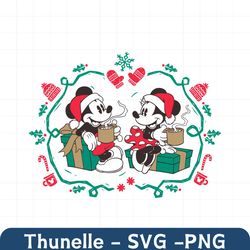 vintage mickey minnie christmas coffee svg