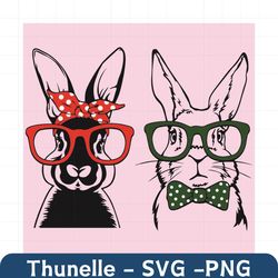 Bunny Couple Wearing Glasses Svg, Trending Svg, Bunny Couple Svg, Rabbit Couple Svg, Bunny Svg, Rabbit Svg, Couple Svg,