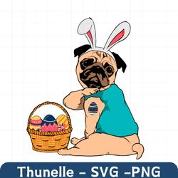 pug easter svg, easter day svg, pug svg, easter pug dog svg, funny dog svg, easter eggs svg, the easter bunny svg, easte