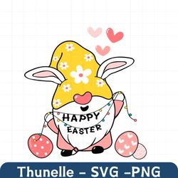 easter bunny gnome with rabbit ears svg, easter day svg, easter svg, gnome svg, gnome shirt, cute gnome, happy easter sv
