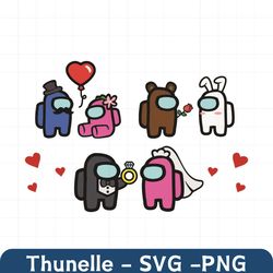 personalized among us happy valentine svg, valentine svg, among us svg, couple svg, couple impostors svg, among us gifts