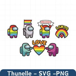 among us lgbtq rainbow pride among us svg, valentine svg, among us svg, lgbt svg, among us valentine svg, heart svg, imp