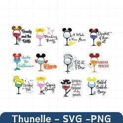 disney princess wine glass svg bundle, trending svg, disney glasses svg, princess glass svg, wine glass svg, disney prin