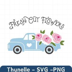 fresh cut flowers svg, trending svg, flower svg, flower truck svg, rose svg, truck svg, flower store svg, spring flower