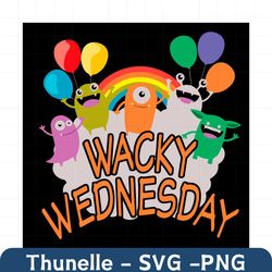 wacky wenesday svg, trending svg, wacky wenesday svg, funny svg, carton svg, funny character svg, rainbow svg, bloon svg