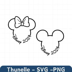 2024, mickey minnie mouse, ears bow, outline, travel, trip, vacation, svg png dxf formats, cut, cricut, silhouette, inst