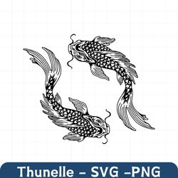 koi fish svg | carp svg | japanese traditional oriental asian pet pond aquarium | cricut cutting file clip art vector di