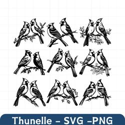 cardinal bird pair couple mating season red breeding png,svg,eps,cricut,silhouette,cut,engrave,stencil,sticker,decal,vec