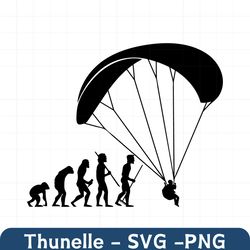paragliding svg evolution paraglide svg, parachute svg, silhouette, sky diver svg, png, cut file, digital download