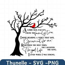 a limb has fallen svg, red cardinal svg file, memorial svg, remembrance svg, family tree svg, farmhouse sign, cricut & s