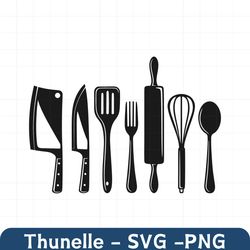 Kitchen Tools SVG, Kitchen Utensils Svg, Kitchen Set Svg, Cooking Tools Svg, Kitchen Tools Cut Files, Cricut, Silhouette