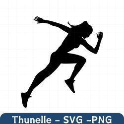 sprinting girl svg running woman clip art cut file silhouette dxf eps png jpg instant digital download
