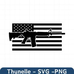 american flag svg, ar15 rifle svg, usa flag, weapon, gun, military, assault rifle svg. vector cut file cricut