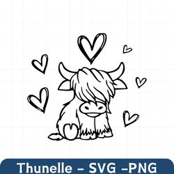 baby cow svg highland cow svg cuttable design svg png dxf eps ai pdf jpg designs cricut cameo file silhouette highland