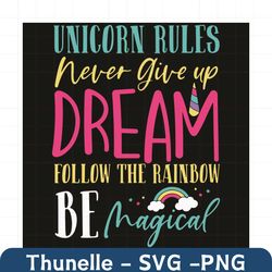 unicorn rules never give up dream svg, trending svg, unicorn svg, unicorn gifts svg, unicorn love svg, magical svg, magi