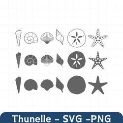 seashells svg. cricut cut files. layered files. silhouette. dxf. png. eps. digital download. sea shells svg. sea shells