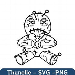 voodoo doll broken hearted svg | witchcraft clipart | cursed doll cut file | sorcery stencil | horror valentines tshirt