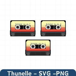 awesome mix vol bundle 123 svg png eps pdf guardian galaxy awesome mix vol 2 star lord svg