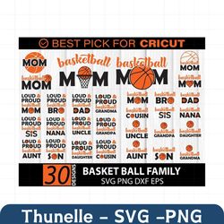 basketball family svg bundle, loud and proud basketball svg, basketball team svg, basketball mom svg, basketball life