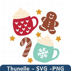gingerbread man svg | christmas mug svg | candy cane svg | cute christmas svg | christmas libbey can wrap svg