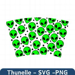 aliens sbux cold cup no hole svg png dxf no gap stars alien face outer space full wrap cutting file 24oz venti cup