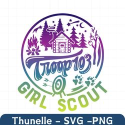 troop camping trip girl scout svg custom troop number customized print decal iron on cut file silhouette cricut cameo