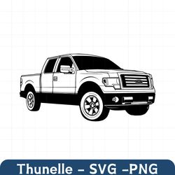 2009 ford f150 stx svg pick up truck png svg, cut file, drawing ,illustration, raptor vector, ford ranger raptor svg, n