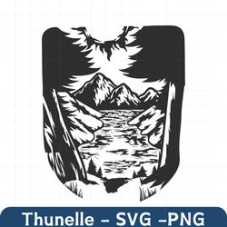 nature mountain scene svg | mountain clipart | nature svg | landscape svg | scenery svg | nature cutfile | mountain svg