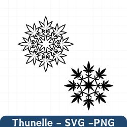 cannabis snowflake svg | christmas marijuana leaves | cricut silhouette cameo cutting file | printable clipart vector di