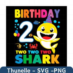 birthday 2 years old baby shark svg, birthday svg, 2nd birthday svg, baby shark birthday, shark birthday svg, kids birth