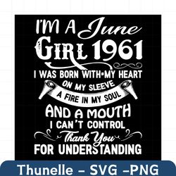 i'm an june girl 1961 svg, birthday svg, 1961 birthday svg, june 1961 svg, 60th birthday svg, june birthday svg, june 19