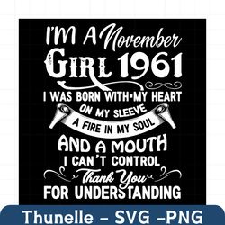 i'm an november girl 1961 svg, birthday svg, 1961 birthday svg, november 1961, 60th birthday svg, november birthday, nov