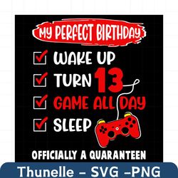 officially a quaranteen 13 years old svg, birthday svg, perfect birthday svg, 13th birthday svg, game birthday svg, 13 y