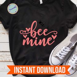 bee mine valentine day svg png