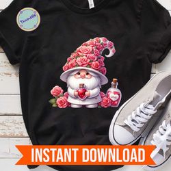 romantic valentine gnome png clipart design