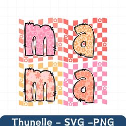 Checkered Mama Floral Mom SVG
