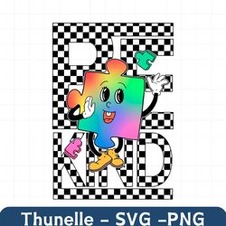 Checkered Be Kind Puzzle Pieces SVG