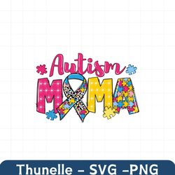 Retro Autism Mama Puzzle Pieces PNG
