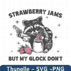 Vintage Strawberry Jams But My Glock Dont Trash Panda SVG