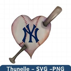 New York Yankees Baseball Bat Heart PNG