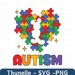 Retro Mickey Autism Awareness Heart SVG