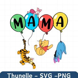 Honey Bear Mama Balloons Winnie The Pooh SVG