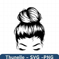 messy bun svg png, messy bun cricut,hair svg, girl with lashes svg, messy bun face svg, eyelashes,mum lashes,mum messy b