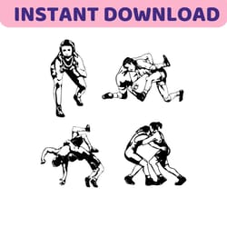 wrestling svg png, female wrestlers silhouette, wrestler girl clipart