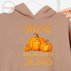 shine with the light of jesus png, halloween pumpkin christian png, pumpkin jesus colors png, jesus autumn png