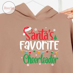christmas cheerleader svg, santa's favorite cheerleader svg, funny cheerleader christmas shirt svg, xmas gifts,cut files